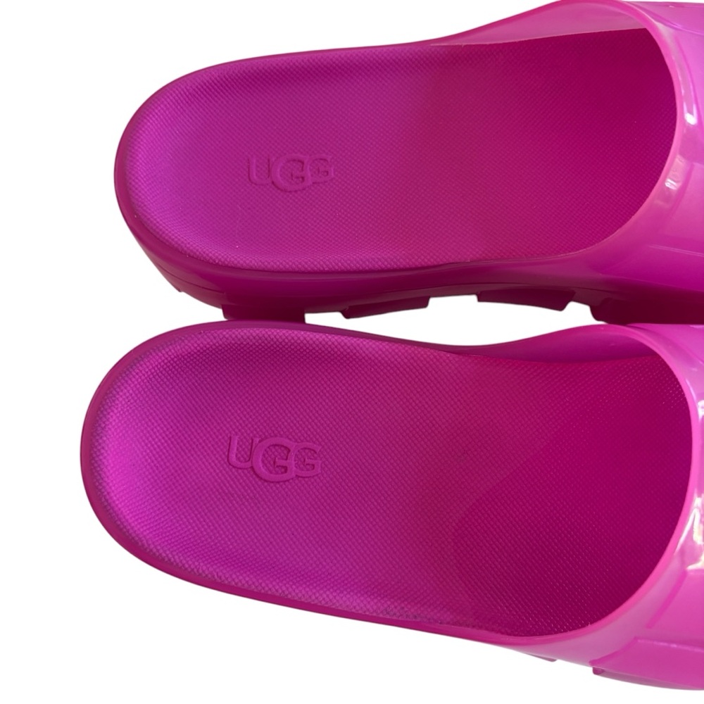 UGG Vibrant Pink Gloss Platform Slide Sandals - Picture 6 of 11